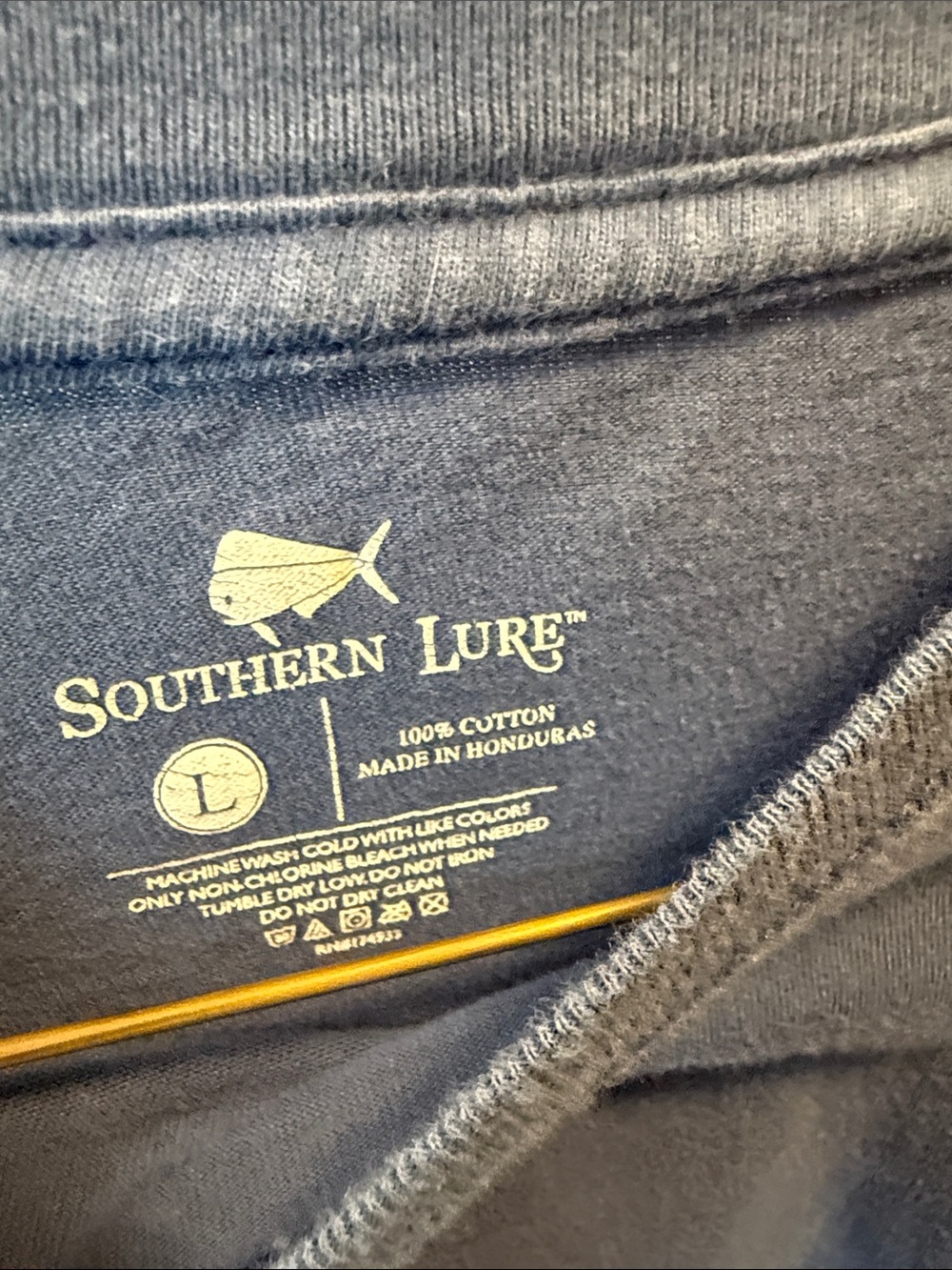 SL Logo Long-Sleeve Pocket Tee in Navy - Picture 2 of 3